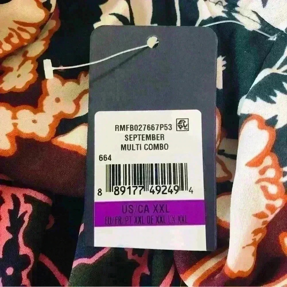 Rachel Roy Womens Floral Print Multicolored Handkerchief Hem Midi Skirt Size XXL - Picture 9 of 11